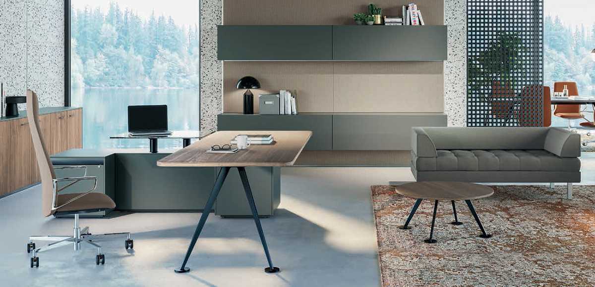 Scrivania moderna in legno Ono di Frezza, design Perin & Topan