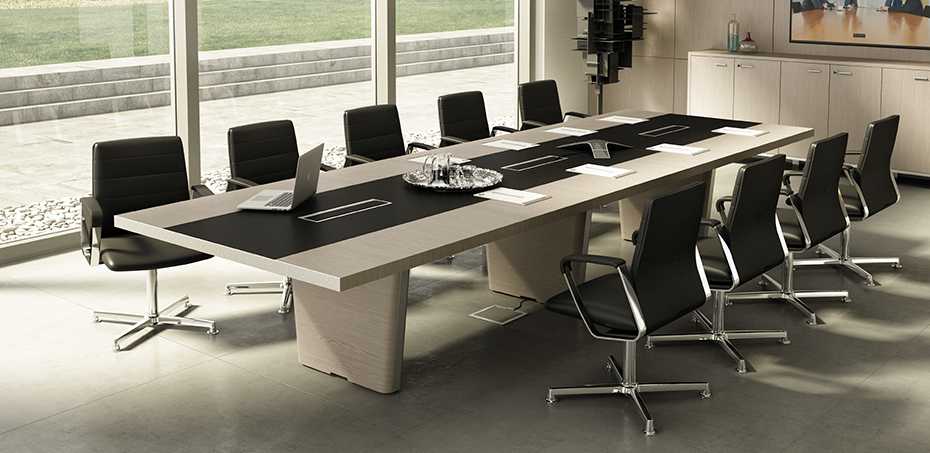 Scrivania per ufficio in legno e cuoio X10 di Officity