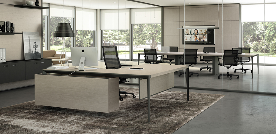 Scrivania per ufficio executive X9 di Officity Quadrifoglio